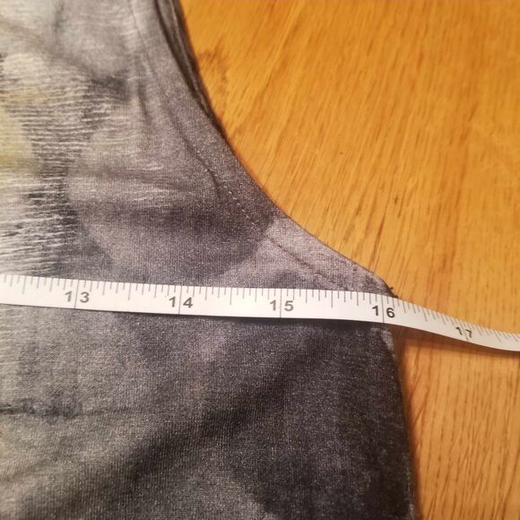 LagenLook Alembika Yellow Gray Asymmetric Tank Dress Free Black Top Womens Sz S - Picture 15 of 16